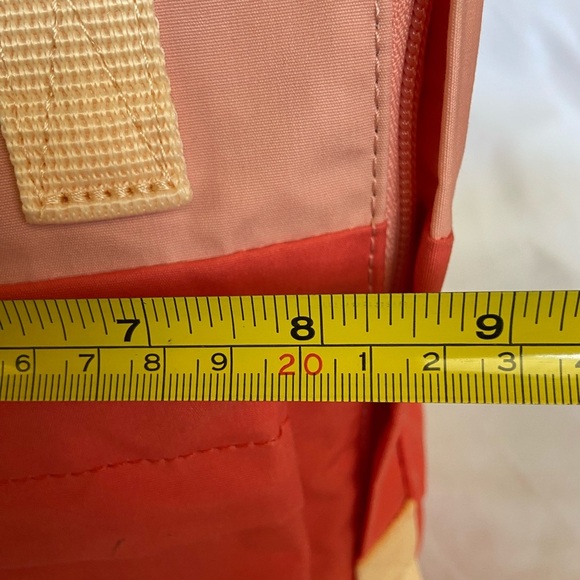 Fjällräven Women's Kanken Art Mini Backpack Poppy Fields Cotton Sky Coral Peach - Picture 8 of 13